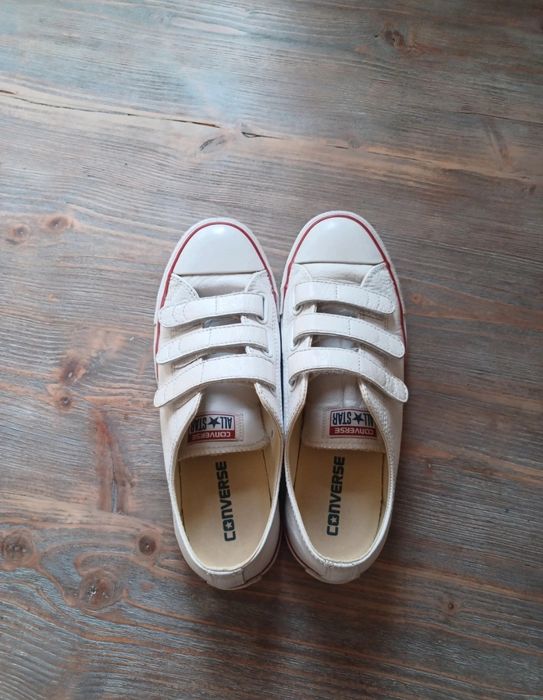 Białe trampki converse skóra naturalna 40