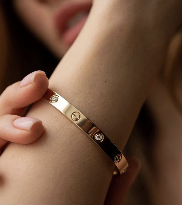 Браслет Cartier Love  17 rose gold з викроткою без упакування!