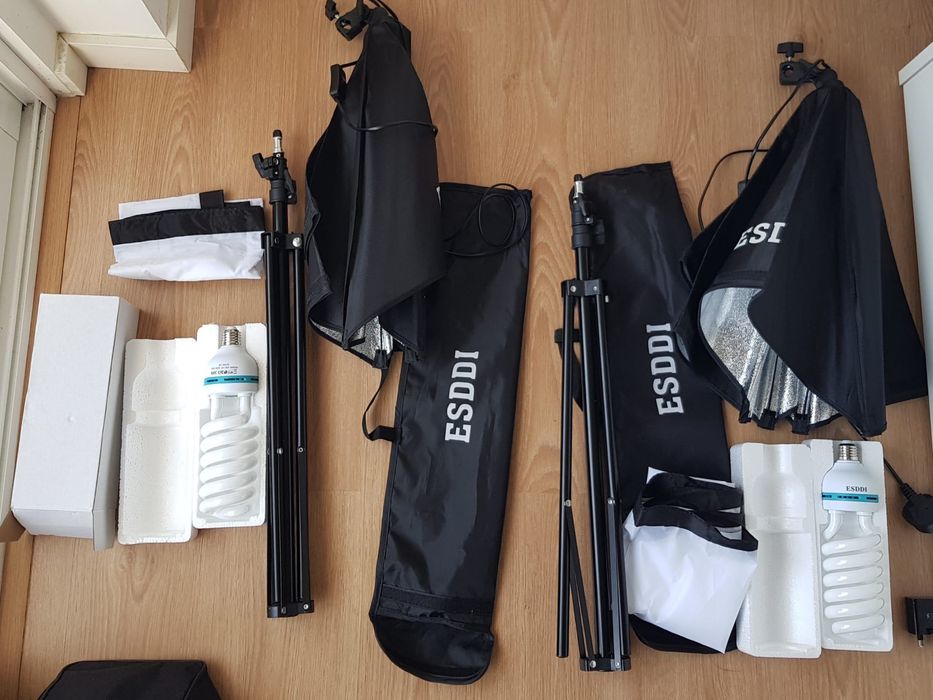 Luzes Studio- 2x ESDDI 800W Photography Softbox Lighting Kit 20"X28"