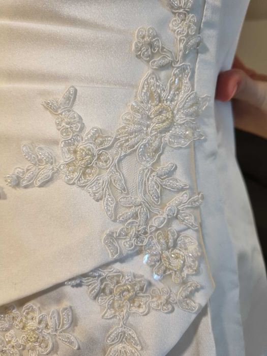 Suknia ślubna ecru 36 38 dla wysokiej