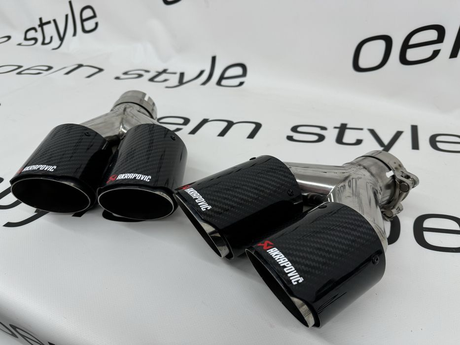 Насадки на глушитель Akrapovic Carbon 2х89мм