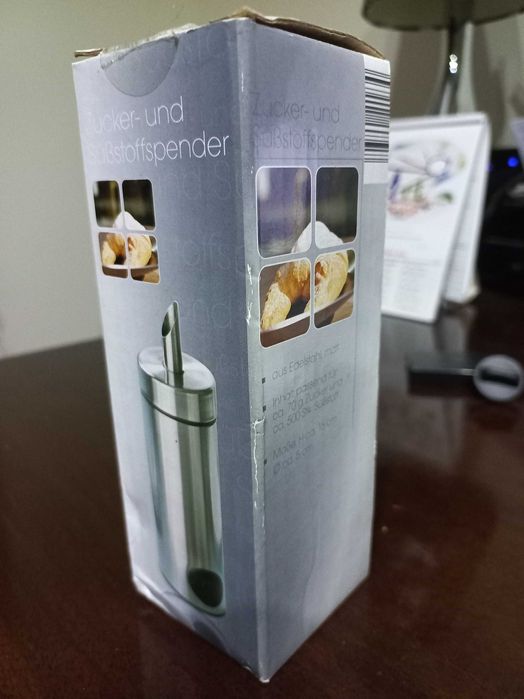 cukiernica dozownik do cukru ,słodzika 2w1 stal nierdzewna