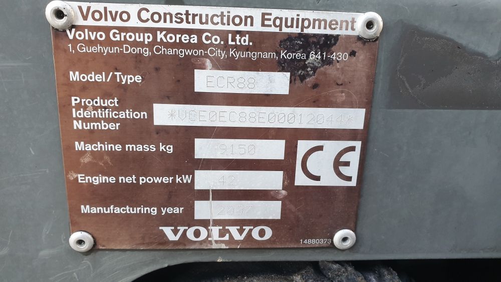 Koparka Gąsienicowa Volvo ECR 88 Plus