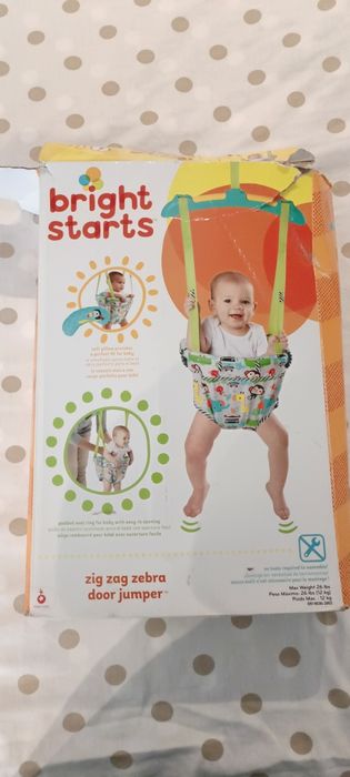 Saltador de porta para bebé Bright Starts Zig Zag Zebra