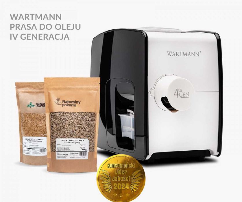 Olej tłoczony z nasion pestek orzechów prasa tłocznia Wartmann 4G NAJ