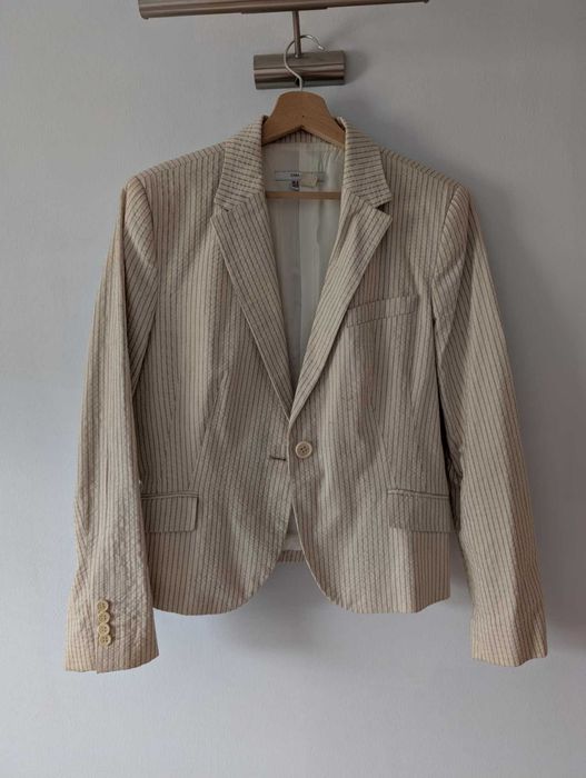 Beżowa marynarka Zara Basic r.40
