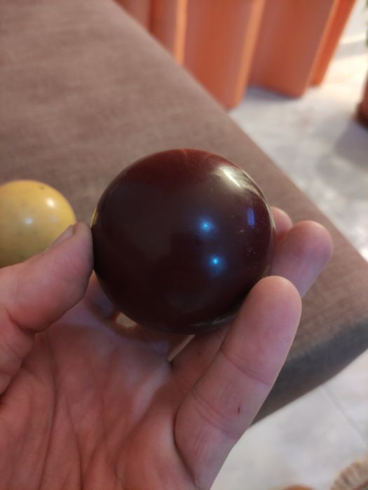Jogo de bolas de bilhar / carambola muito antigo 61,5mm