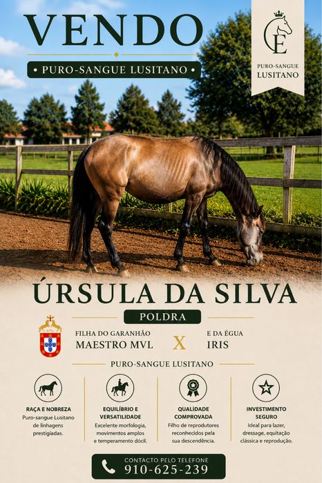 Úrsula da Silva, uma jovem poldra Puro-Sangue Lusitano