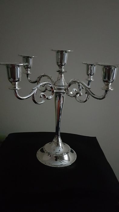 Подсвечник, канделябр металлический хромированный