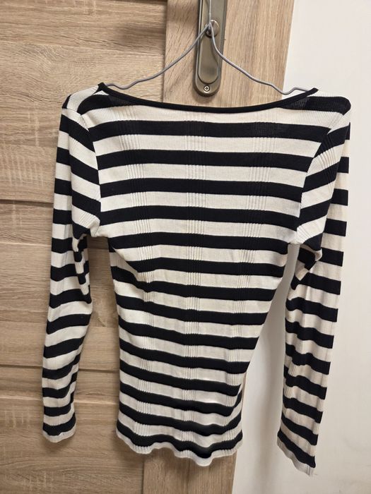 Longsleeve bluzka na długi rękaw w biało czarne paski