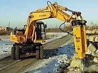 аренда услуги экскаватора с гидромолотом