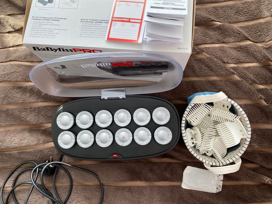 Termoloki BaByliss PRO zestaw 12 wałków do włosów jumbo 38mm BAB3025E