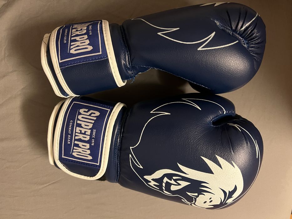 Luvas se boxe super pro-azul e branco