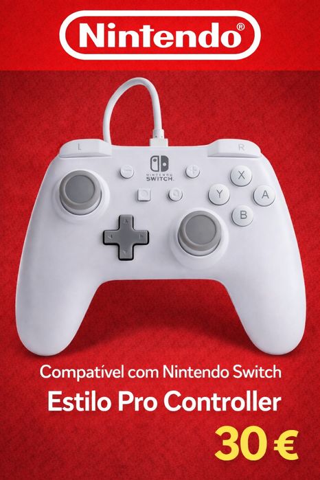Comando Branco Nintendo Switch (powera)