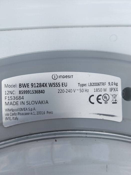 Porta máquina lavar roupa Indesit