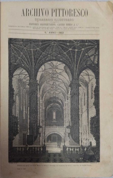 Archivo Pittoresco, Semanário Ilustrado Volume VI, 1863, Livro antigo