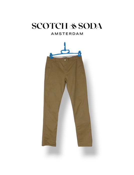 Beżowe spodnie chinosy regular slim Scotch & Soda r.14