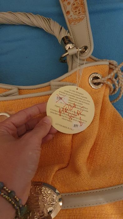 Torba typu Bucket Le Brigitte Bardot z pomarańczowej tkaniny Lancel