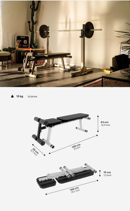 Banco de musculação dobrável e reclinável  BENCH 500