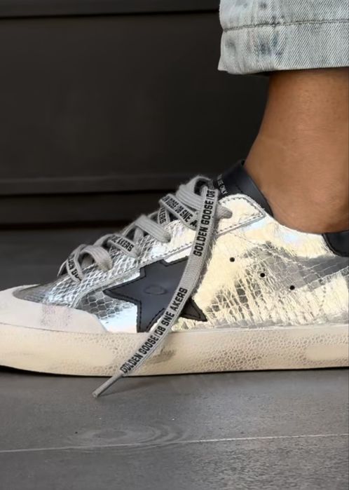 Снікерси Golden Goose Grey/ Кеди шкіряні Голден Гус Сірі/ Літні Кеди