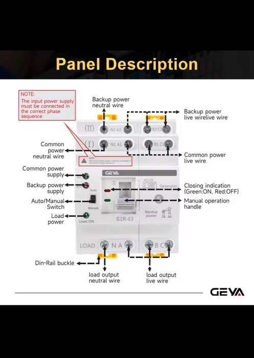 Авр Geya G2R-63 tomzn  avr автомат введення резерву  40-63А