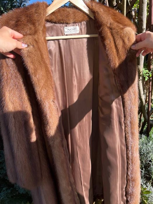 Хутряне норкове пальто | «шуба», натуральне, вінтаж, європейське