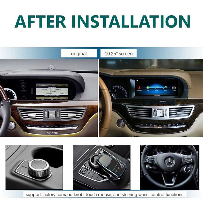 Auto-rádio 10.25" android 14 Mercedes W221 W216 Class S CL 2005 a 2013