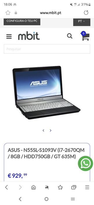 Asus N55SL portátil