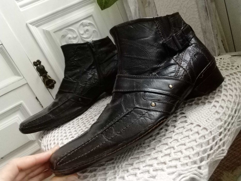 Portugalskie kowbojki męskie sztyblety 42 skórzane buty