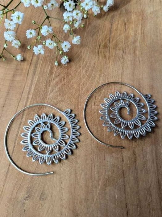 mosiężne kolczyki indyjskie kolczyki etno mosiądz hippie orient boho