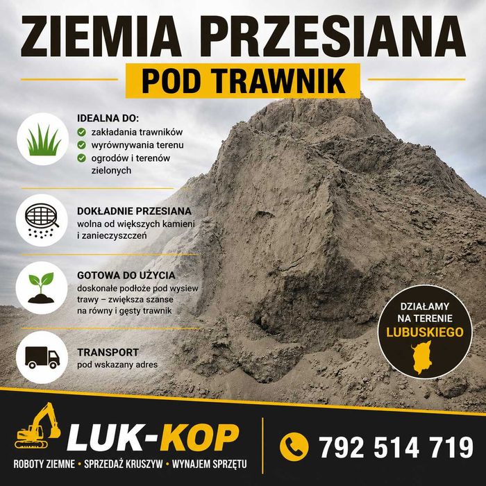 Ziemia przesiana na podniesienie terenu