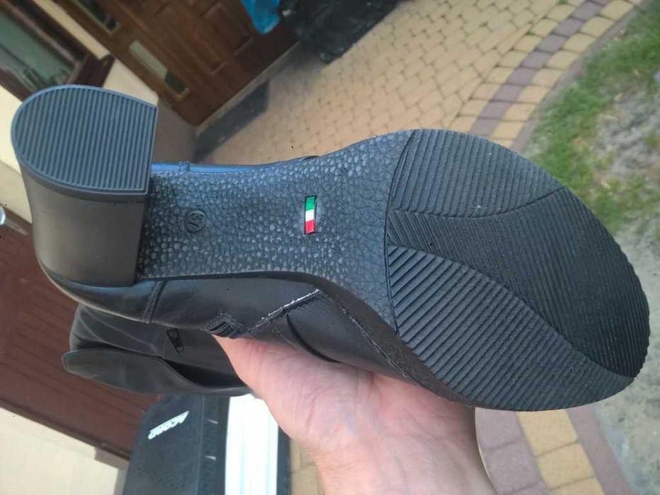NOWE Buty-Kozaki OFICERKI Wysokie37 Natural skóra100% BRĄZ I-Klasa Gw6