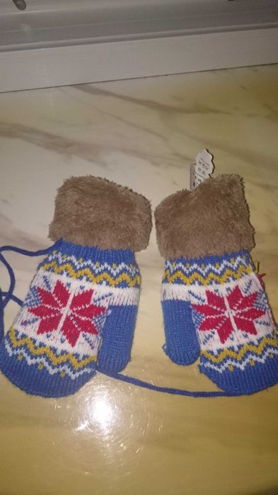 Рукавички рукавицы варежки зимние тёплые для девочки 2 - 4х лет