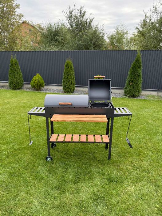 Мангал гриль барбекю метал 5 мм з решітеою для гриля та підставкою