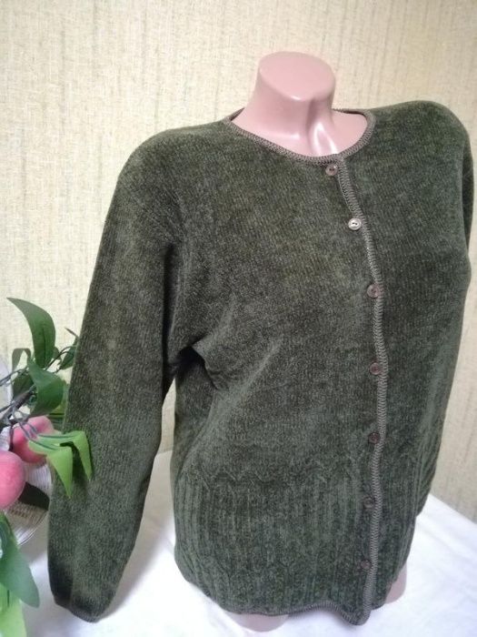 Плюшева кофта на гудзиках, кардиган р-р 48-50