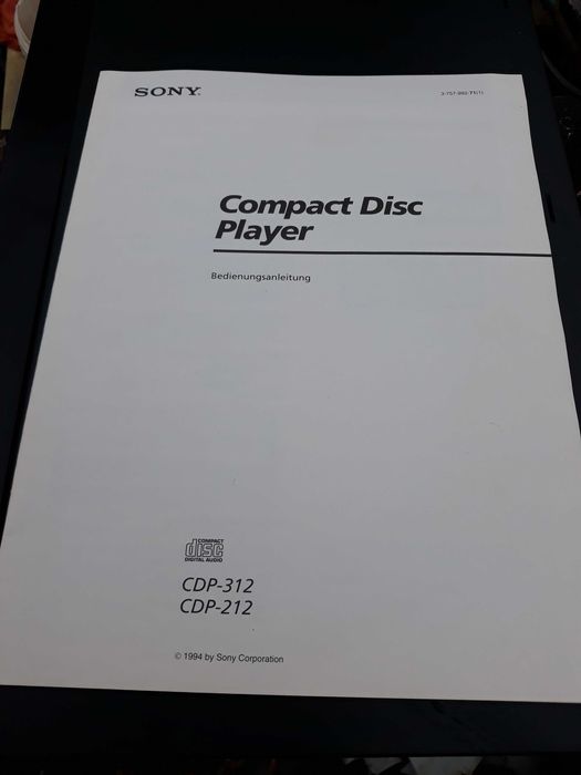 Sony CDP-212  проигрователь cd дисков \документы\ с Германии