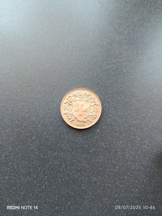 Moeda ouro 20 francos 1935