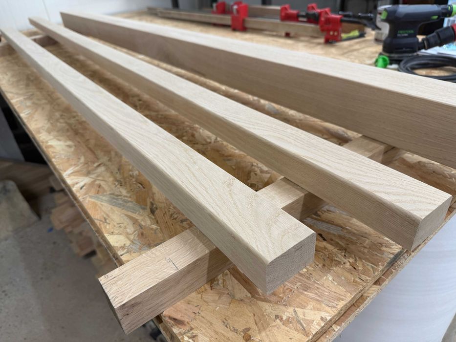 Balustrada dębowa, pochwyt, słupki, schody