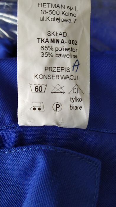 Ubrania robocze nowe