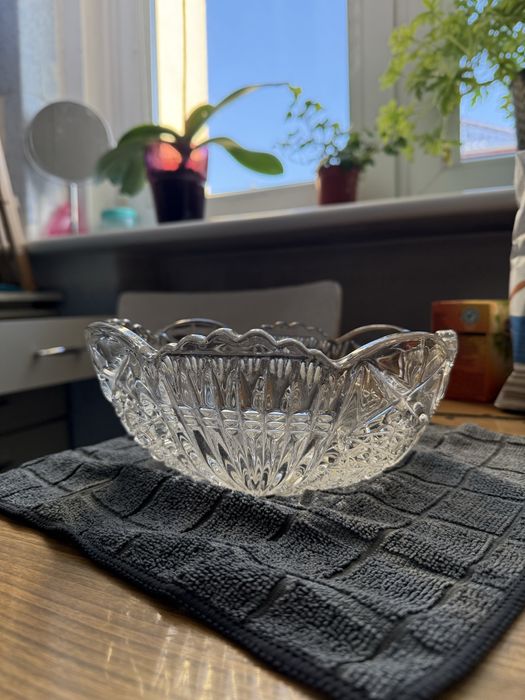 Piękna kryształowa misa PRL