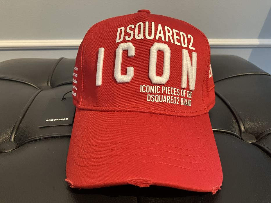 Dsquared2 lukusowa czapka z daszkiem Nowa Red