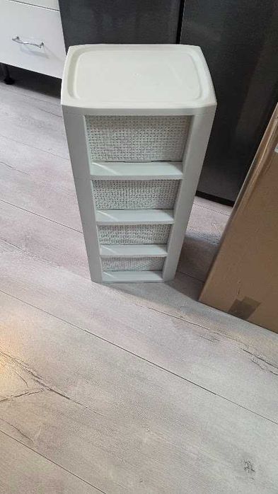 BranQ Regał rattanowy tworzywo sztuczne 64,2 cm 4 kosze