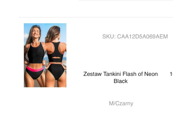 Strój kąpielowy NOWY czarny majtki z wyższym stanem M 38