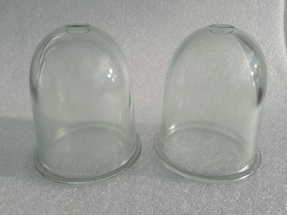 Stara lampa przemysłowa, loft, PRL - klosz szklany