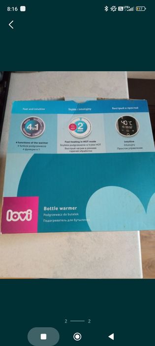 Elektryczny podgrzewacz do butelek lovi 4 w 1