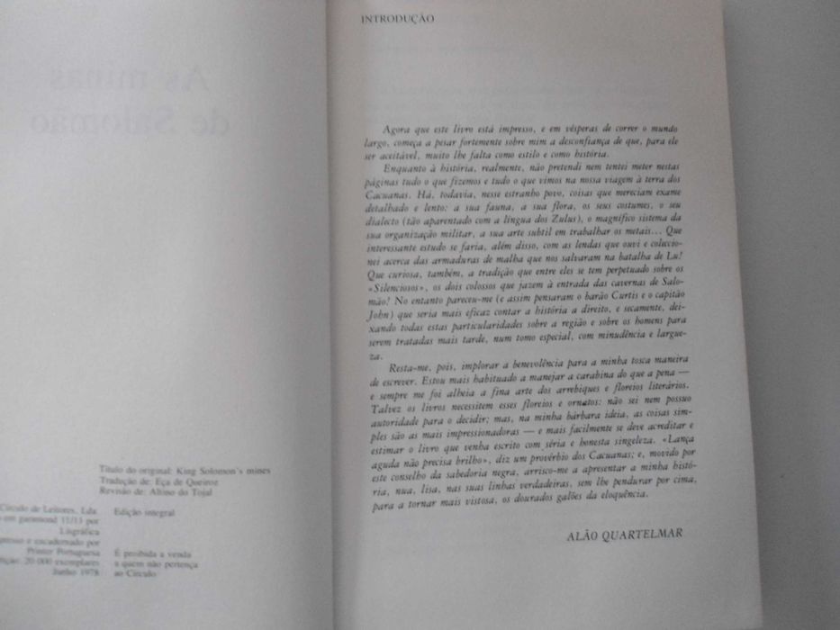 As Minas de Salomão por Rider Haggard
