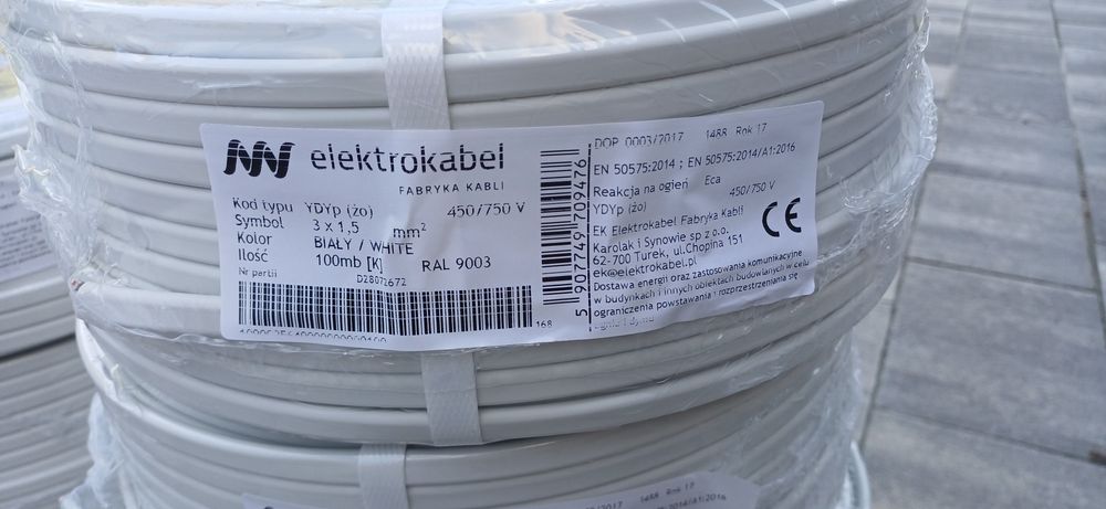 Kable płaskie YDYp 3x1,5 3x2,5