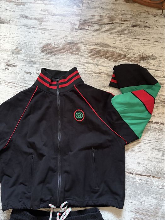 Komplet gucci gg czarny paski