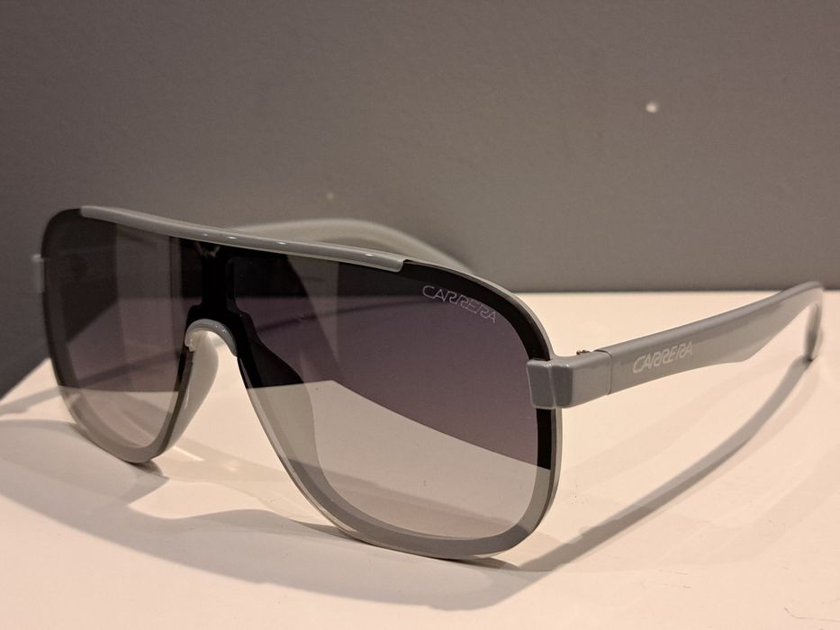 CARRERA szare męskie duże okulary przeciwsłoneczne