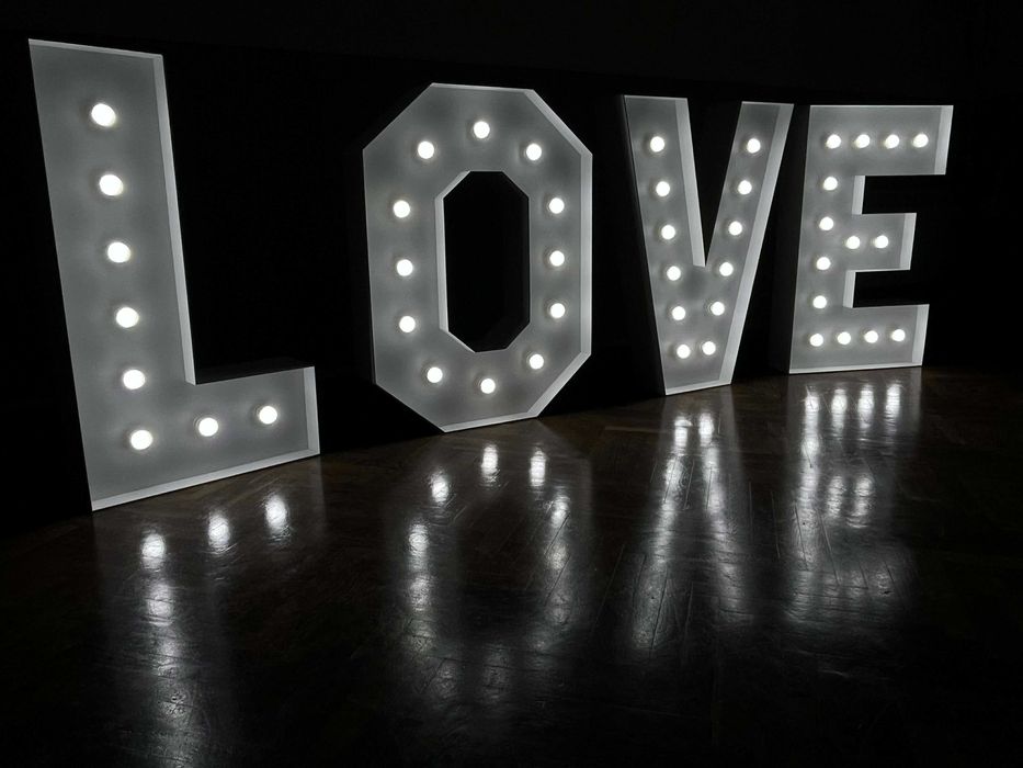 Napis LED LOVE | wesele | dekoracja sali | tło do zdjęć | 120cm x 4m!